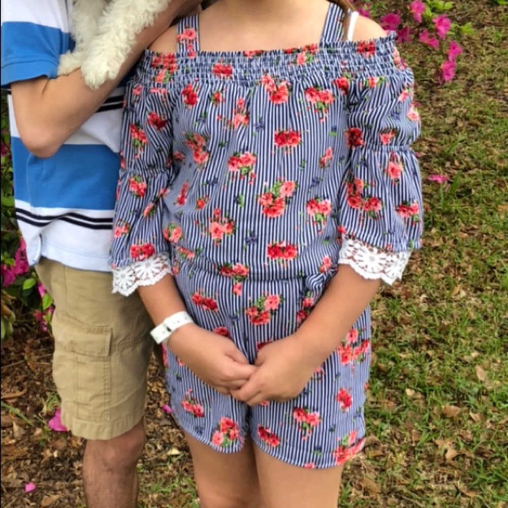 Girls shorts romper